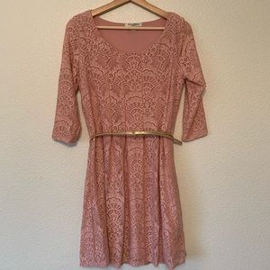 Long Sleeved Pink Dress Size PS